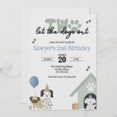 Zwei Ließ die Hunde aus | Einladung zum 2. Geburts (Vorne/Hinten)