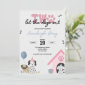 Zwei Ließ die Hunde aus | Einladung zum 2. Geburts (Stehend Vorderseite)