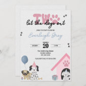 Zwei Ließ die Hunde aus | Einladung zum 2. Geburts (Vorne/Hinten)