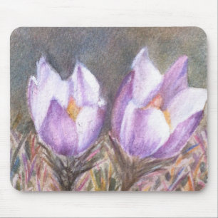 ZWEI LILA CROCUSES MOUSEPAD