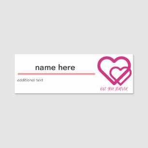 Zwei Lila Herzen Ein wunderbarer Valentinstag-Desi Namensschild