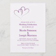 Zwei lila Herzen verflochten