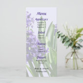Zwei Lila Hyacinths Wedding Menu Menükarte (Stehend Vorderseite)