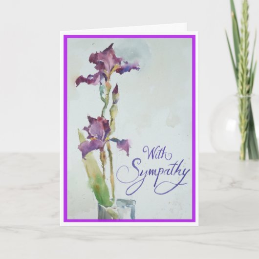 Zwei Lila Iris Sympathy Card Karte (Vorderseite)