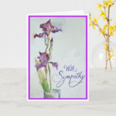 Zwei Lila Iris Sympathy Card Karte (Gelbe Blume)