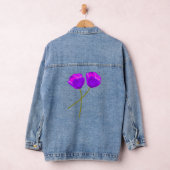 Zwei Lila Lilac Poppy Blume Illustration Jeansjacke (Hangar)