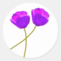 Zwei Lila Lilac Poppy Blume Illustration