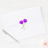 Zwei Lila Lilac Poppy Blume Illustration Runder Aufkleber (Umschlag)