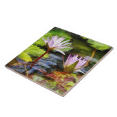 Zwei Lila Lotus Fliese (Seite)