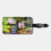 Zwei Lila Lotus Gepäckanhänger (Rückseite horizontal)