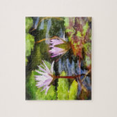 Zwei Lila Lotus Puzzle (Vertikal)