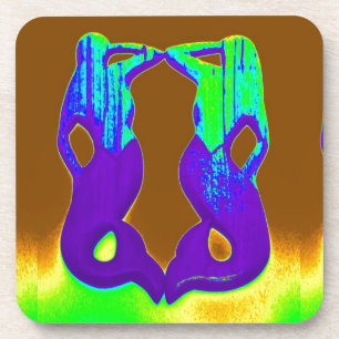 zwei lila Meerjungfrauen Untersetzer