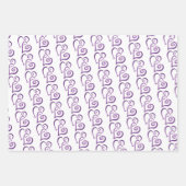 Zwei Lila miteinander verbundene Herzmuster Geschenkpapier Set (Vorderseite 3)