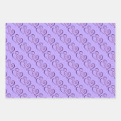 Zwei Lila miteinander verbundene Herzmuster Geschenkpapier Set (Vorderseite 2)