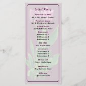 Zwei Lila Tulips-Hochzeitsprogramme Programm (Rückseite)