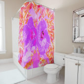 Zwei Lila und heiße rosa Pollen Crazy Hibiskus Duschvorhang (Beispiel)