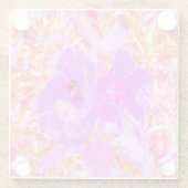 Zwei Lila und heiße rosa Pollen Crazy Hibiskus Glasuntersetzer (Rückseite)