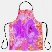 Zwei Lila und heiße rosa Pollen Crazy Hibiskus Schürze (Vorderseite)