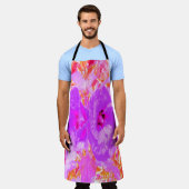 Zwei Lila und heiße rosa Pollen Crazy Hibiskus Schürze (Getragen)