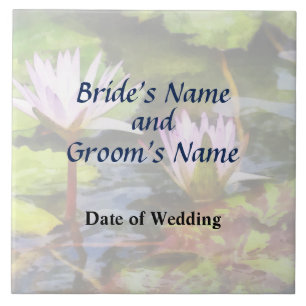 Zwei lila Wasserlotus-Hochzeitsprodukte Fliese
