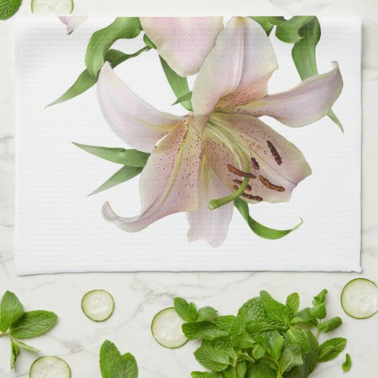Zwei Lilien Geschirrtuch (Gefaltet)