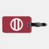 Zwei Linien, umkreist Gepäckanhänger (Rückseite horizontal)