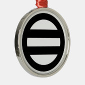 Zwei Linien, umkreist Silbernes Ornament (Rechts)