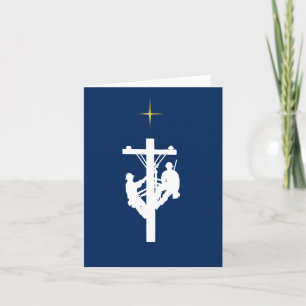 Zwei Linienmänner Weiße Silhouette auf Poll-Weihna Karte