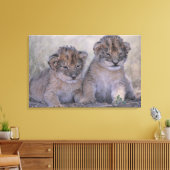 Zwei Lion Cubs Leinwanddruck (Insitu (Wohnzimmer))