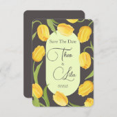 Zwei Lippen und Tulips Hochzeit retten das Datum Save The Date (Vorne/Hinten)
