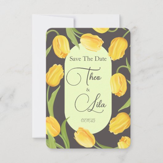 Zwei Lippen und Tulips Hochzeit retten das Datum Save The Date (Vorderseite)
