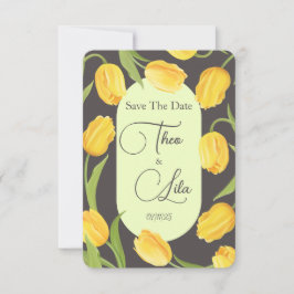 Zwei Lippen und Tulips Hochzeit retten das Datum Save The Date