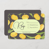 Zwei Lippen und Tulips Hochzeit RSVP (Vorne/Hinten)