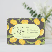 Zwei Lippen und Tulips Hochzeit RSVP Karte (Stehend Vorderseite)