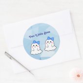 Zwei LIttle Boos Zwillingsthema Runder Aufkleber (Umschlag)