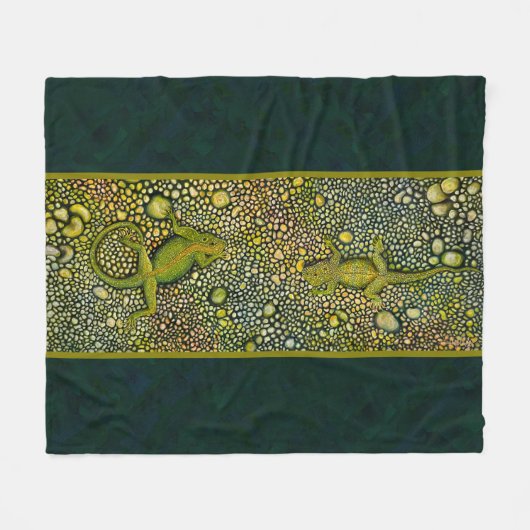 Zwei Lizard Face Fleecedecke (Vorderseite (Horizontal))