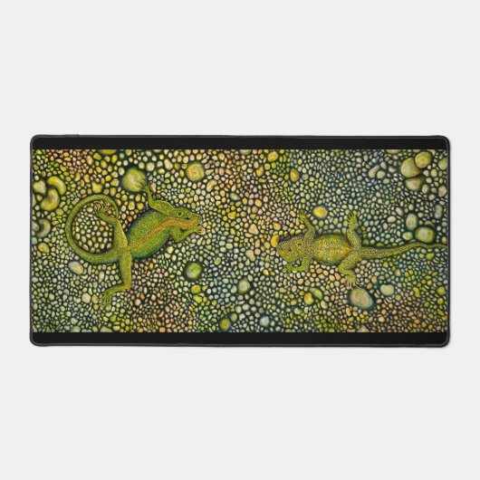 Zwei Lizards grüßen einander Schreibtischunterlage (Vorderseite)