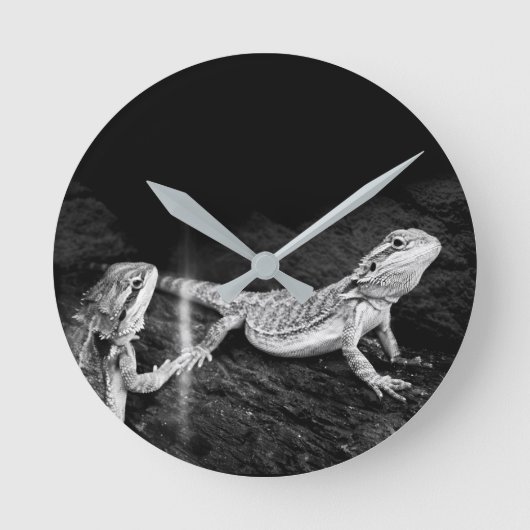 Zwei Lizards Runde Wanduhr (Vorderseite)