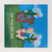 Zwei Llamas Niedlich Puzzle (Horizontal)