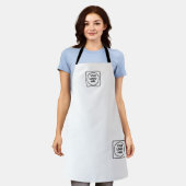 Zwei Logo Modern Weiße Geschäfts-Branding-Design Schürze (Getragen)