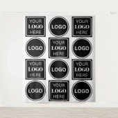 Zwei Logos Eleganter einfacher Hintergrund für das Wandteppich (Vorderseite)