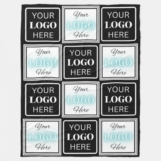 Zwei Logos Event White Simple Background Fleecedecke (Vorderseite)