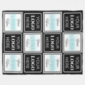 Zwei Logos Event White Simple Background Fleecedecke (Vorderseite (Horizontal))