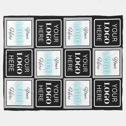 Zwei Logos Event White Simple Background Fleecedecke (Vorderseite (Horizontal))