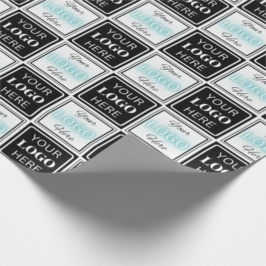 Zwei Logos Event White Simple Background Geschenkpapier (Ecke)