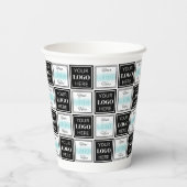 Zwei Logos Event White Simple Background Pappbecher (Rückseite)