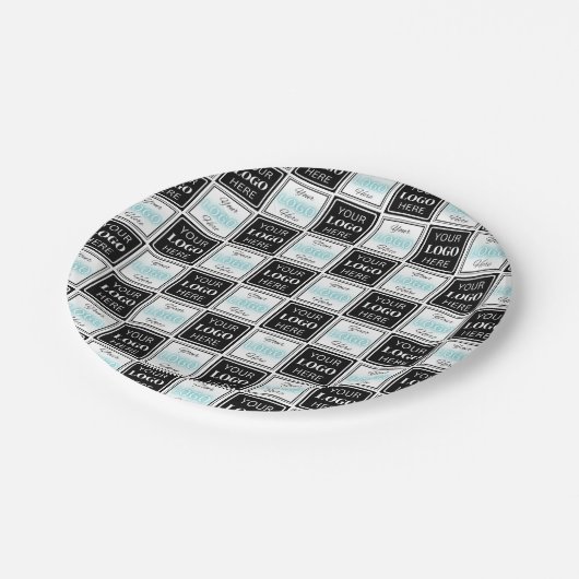 Zwei Logos Event White Simple Background Pappteller (Schrägansicht)