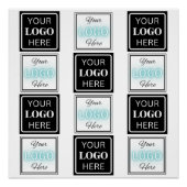 Zwei Logos Event White Simple Background Poster (Vorderseite)