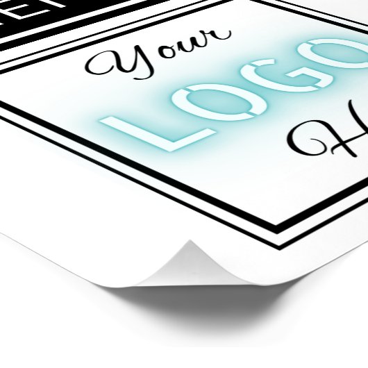 Zwei Logos Event White Simple Background Poster (Ecke)