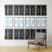 Zwei Logos Event White Simple Background Wandteppich (Beispiel (Horizontal))